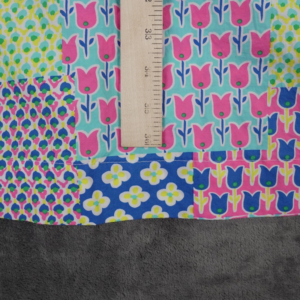 Talbots Islands Shirt Dress Womens 16W Multicolor Patchwork Floral Tulip Belted - Picture 8 of 16